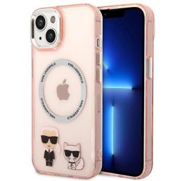 Karl Lagerfeld KLHMP14MHHKCP iPhone 14 Plus 6.7 deklas rožinis / rožinis Karl & Choupette Aluminum Magsafe