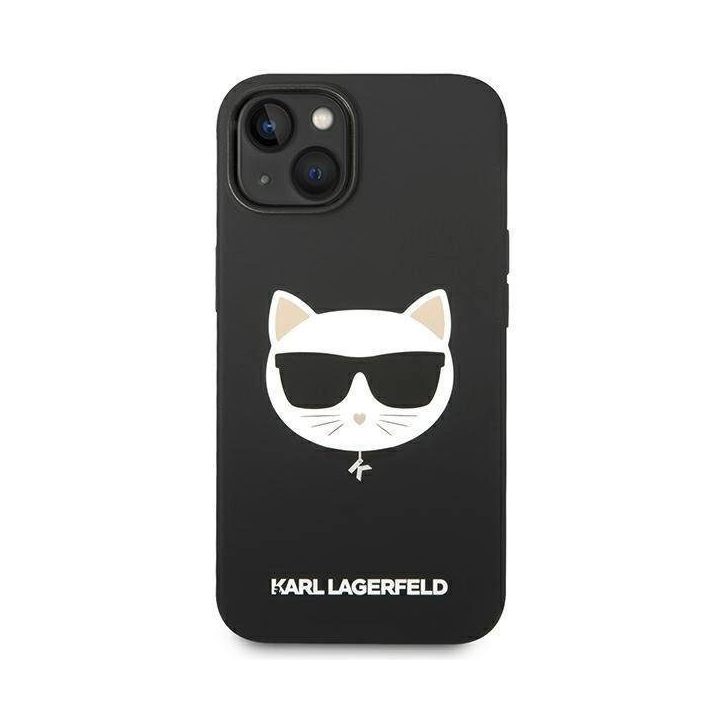 Karl Lagerfeld KLHMP14MSLCHBK iPhone 14 Plus 6.7 deklas juodas / juodas Silikoninis Choupette Head Magsafe