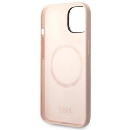 Karl Lagerfeld KLHMP14MSLKHLP iPhone 14 Plus 6,7 deklas šviesiai rožinis silikoninis Karl`s Head Magsafe