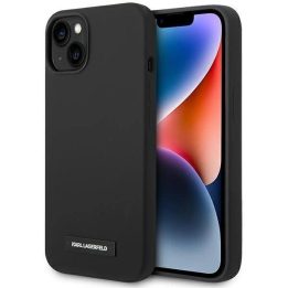 Karl Lagerfeld KLHMP14MSLMP1K iPhone 14 Plus 6.7 deklas juodas / juodas Silikoninė plokštelė Magsafe