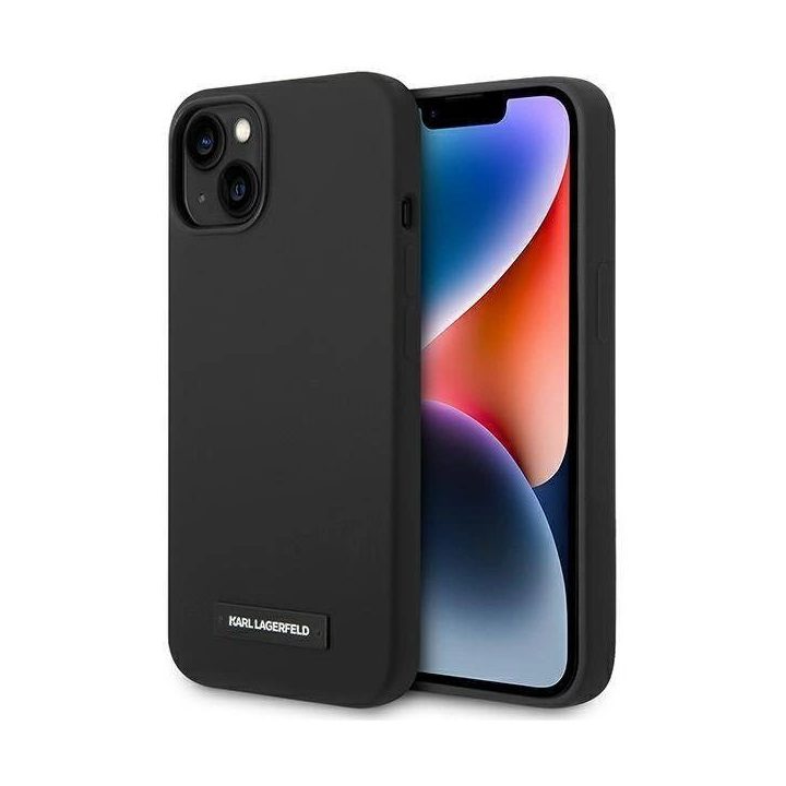 Karl Lagerfeld KLHMP14MSLMP1K iPhone 14 Plus 6.7 deklas juodas / juodas Silikoninė plokštelė Magsafe