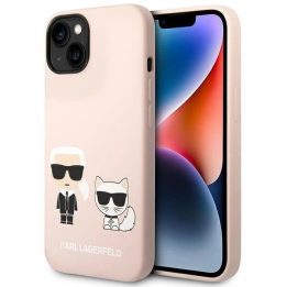 Karl Lagerfeld KLHMP14MSSKCI iPhone 14 Plus 6.7 deklas šviesiai rožinis / šviesiai rožinis Silikonas Karl & Choupette Magsafe
