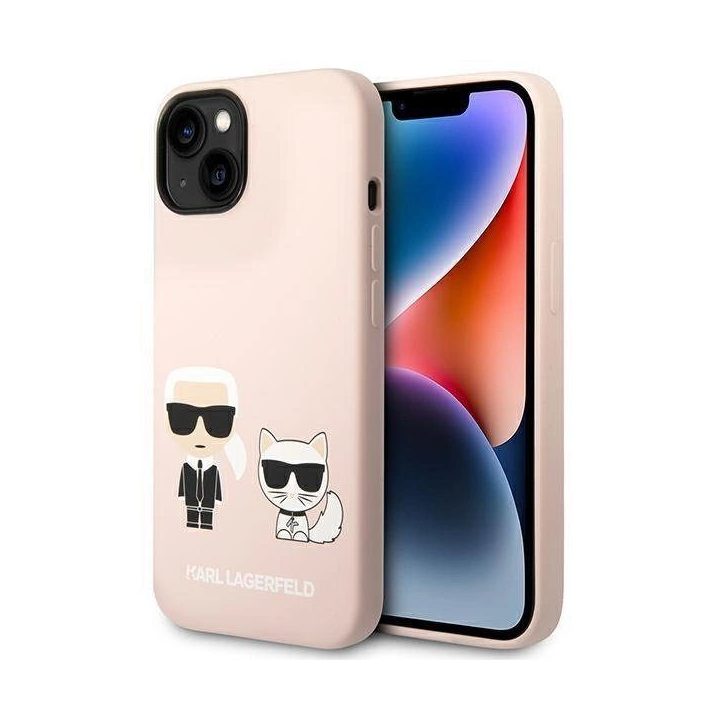 Karl Lagerfeld KLHMP14MSSKCI iPhone 14 Plus 6.7 deklas šviesiai rožinis / šviesiai rožinis Silikonas Karl & Choupette Magsafe