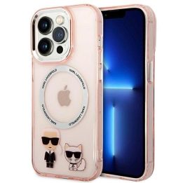 Karl Lagerfeld KLHMP14XHHHKCP iPhone 14 Pro Max 6.7 deklas rožinis / rožinis Karl & Choupette Aluminum Magsafe