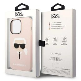 Karl Lagerfeld KLHMP14XSLKHLP iPhone 14 Pro Max 6.7 deklas šviesiai rožinis / šviesiai rožinis Silikoninis Karl`s Head Magsafe