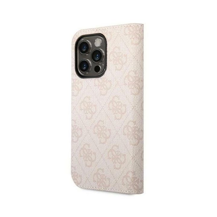 Guess GUBKP14LHG4SHP iPhone 14 Pro 6.1 rožinė / rožinė knyga 4G Vintage Gold Logo