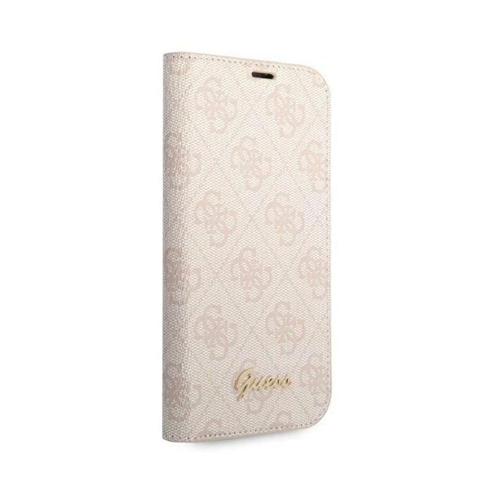 Guess GUBKP14LHG4SHP iPhone 14 Pro 6.1 rožinė / rožinė knyga 4G Vintage Gold Logo
