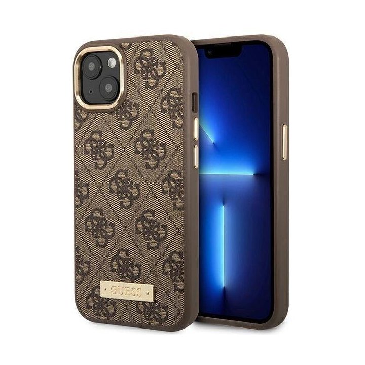 Guess GUHMP14MU4GPRW iPhone 14 Plus 6.7 brown / brown deklas 4G Logo Plate MagSafe