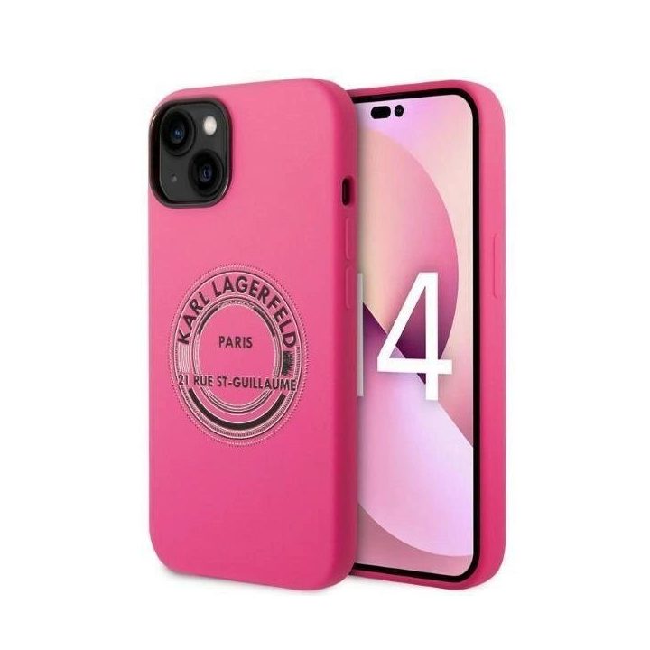 Karl Lagerfeld KLHCP14MSRSGRCF iPhone 14 Plus 6.7 deklas rožinis / rožinis silikonas RSG