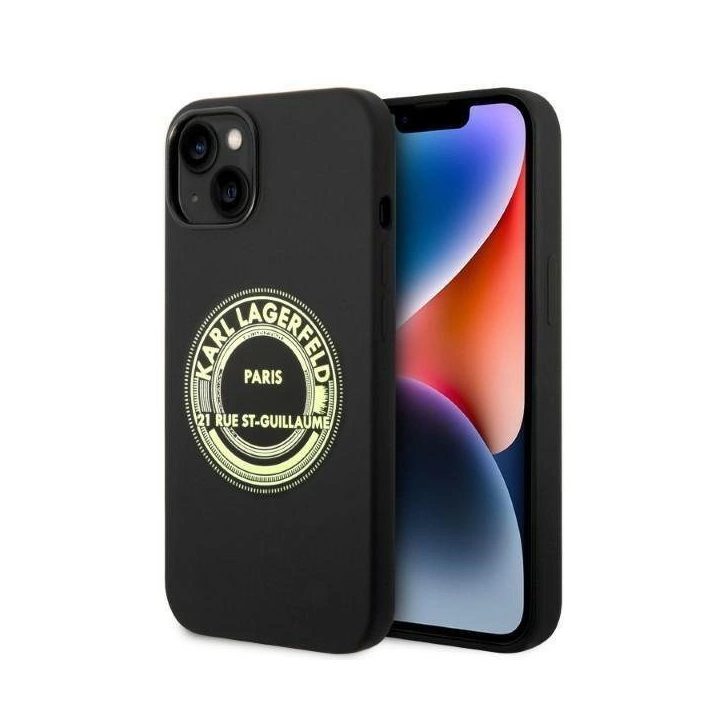 Karl Lagerfeld KLHCP14MSRSGRCK iPhone 14 Plus 6.7 deklas juodas / juodas silikonas RSG
