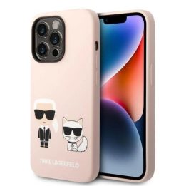 Karl Lagerfeld KLHMP14LSSKCI iPhone 14 Pro 6.1 deklas šviesiai rožinis / šviesiai rožinis Silikonas Karl & Choupette Magsafe
