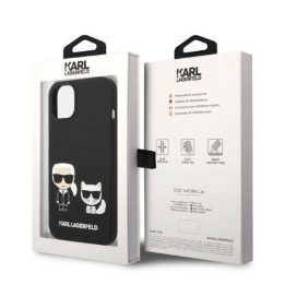 Karl Lagerfeld KLHMP14MSSKCK iPhone 14 Plus 6.7 deklas juodas / juodas Skystas silikonas Karl & Choupette Magsafe