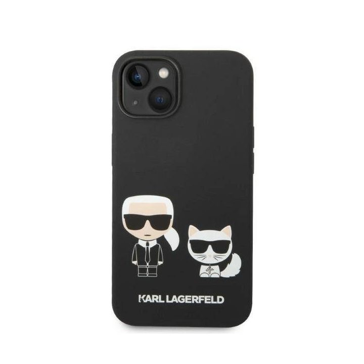Karl Lagerfeld KLHMP14MSSKCK iPhone 14 Plus 6.7 deklas juodas / juodas Skystas silikonas Karl & Choupette Magsafe