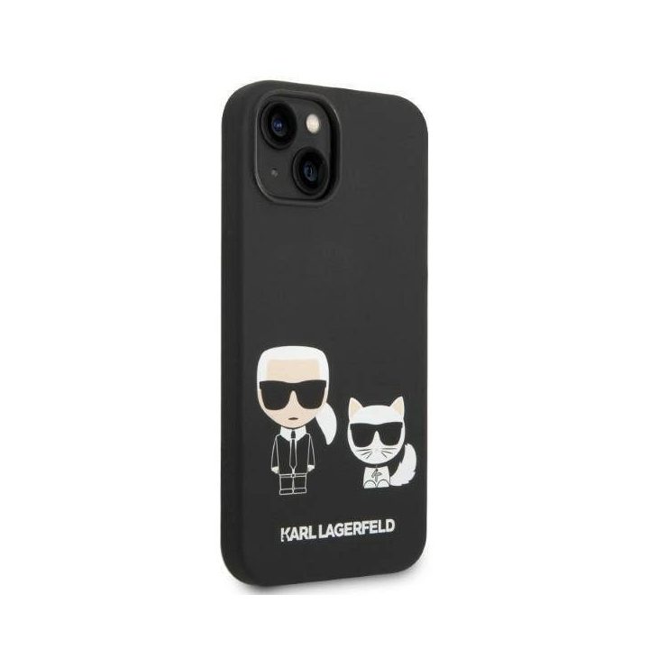 Karl Lagerfeld KLHMP14MSSKCK iPhone 14 Plus 6.7 deklas juodas / juodas Skystas silikonas Karl & Choupette Magsafe