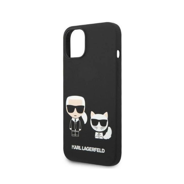 Karl Lagerfeld KLHMP14MSSKCK iPhone 14 Plus 6.7 deklas juodas / juodas Skystas silikonas Karl & Choupette Magsafe
