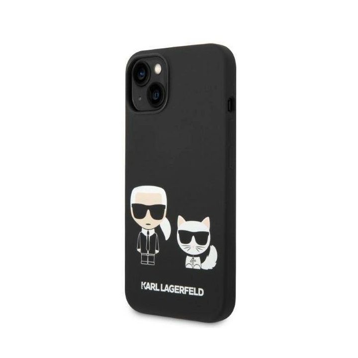 Karl Lagerfeld KLHMP14MSSKCK iPhone 14 Plus 6.7 deklas juodas / juodas Skystas silikonas Karl & Choupette Magsafe