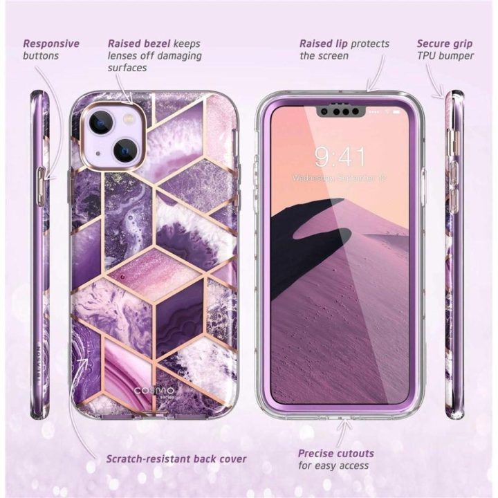 COSMO IPHONE 14 PLUS MARBLE PURPLE dėklas