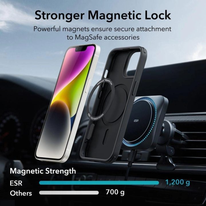 MagSafe iPhone 14 Plus dėklas, juodas