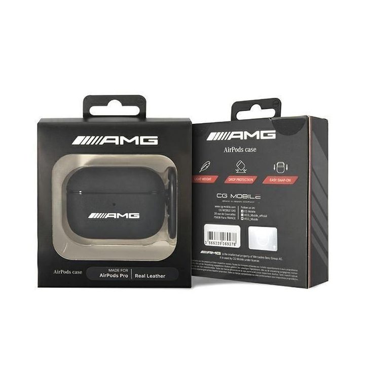 AMG odinis AirPods Pro dėklas su dideliu logotipu - juodas