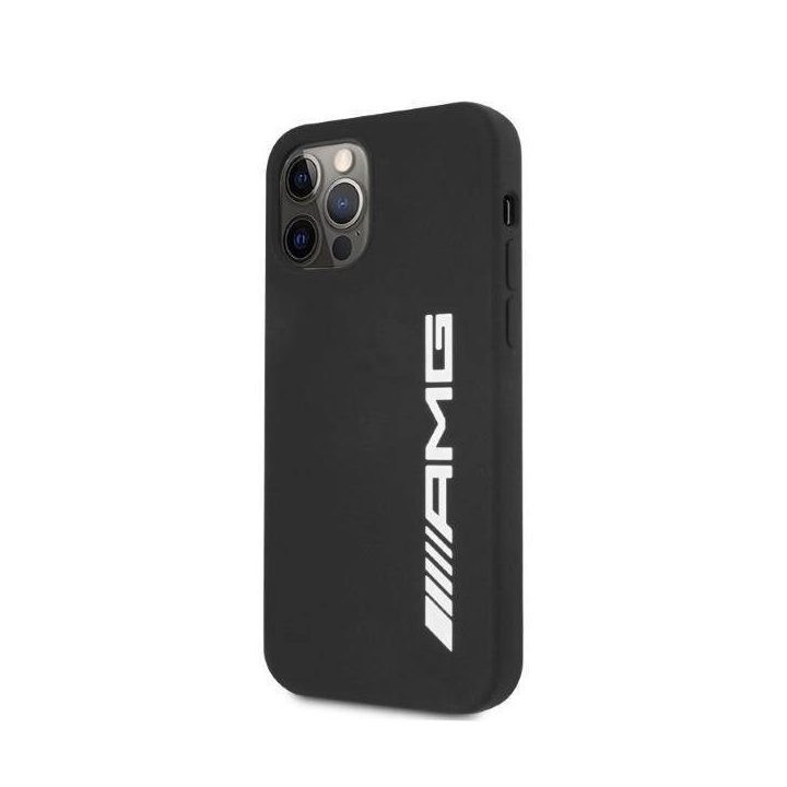 AMG silikoninis dėklas su dideliu logotipu, skirtas iPhone 12 Pro Max - juodas