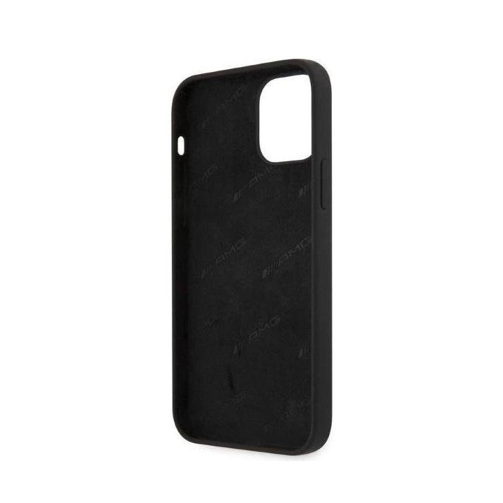 AMG silikoninis dėklas su dideliu logotipu, skirtas iPhone 12 Pro Max - juodas