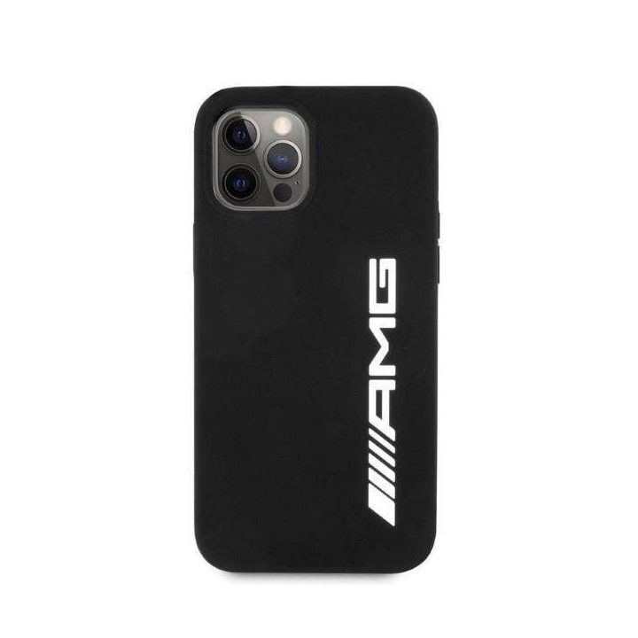 AMG silikoninis dėklas su dideliu logotipu, skirtas iPhone 12 Pro Max - juodas