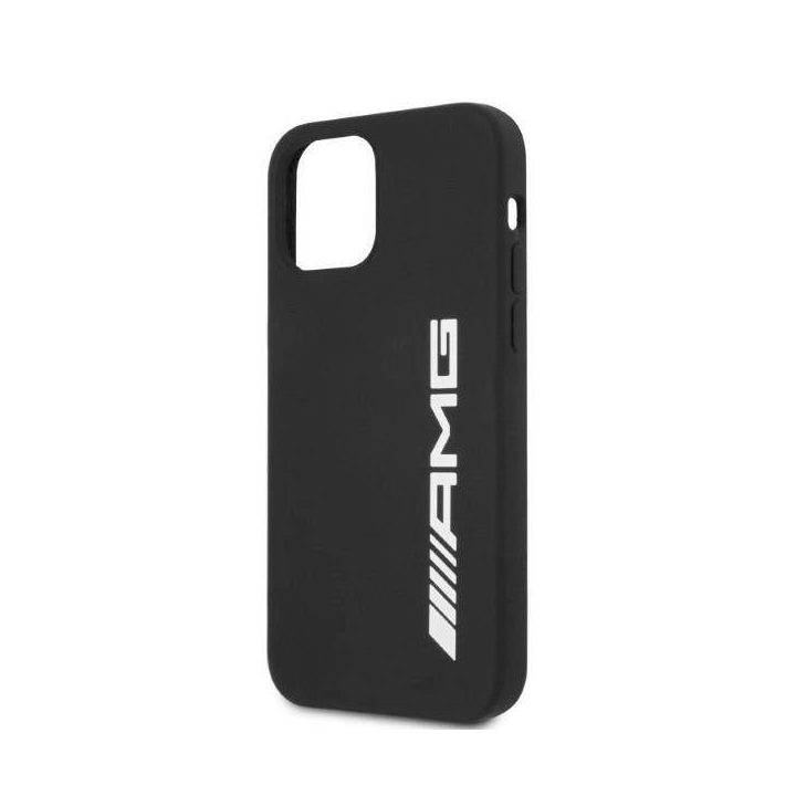 AMG silikoninis dėklas su dideliu logotipu, skirtas iPhone 12 Pro Max - juodas