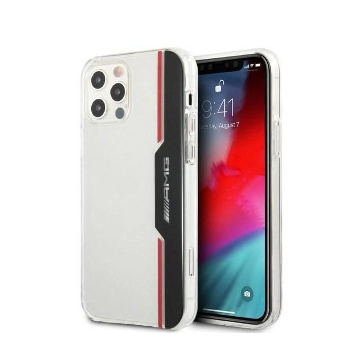 AMG Electroplate vertikalus dėklas iPhone 12 / iPhone 12 Pro - Skaidrus
