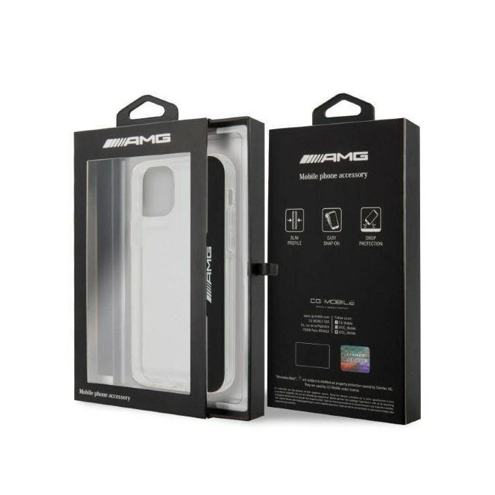 AMG Electroplate vertikalus dėklas iPhone 12 / iPhone 12 Pro - Skaidrus