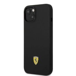 Ferrari FEHMSIP14MBK iPhone 14 Plus 6.7 juodas/juodas deklas Silikonas Metalinis logotipas Magsafe