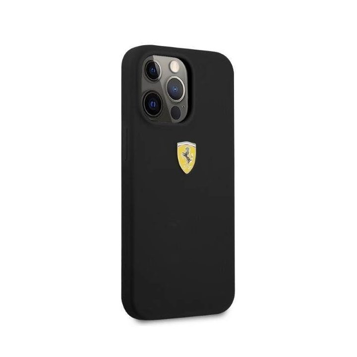 Ferrari FESSIHMP13LBK iPhone 13 Pro / 13 6.1 juodos/juodos spalvos deklas Silikoninis MagSafe