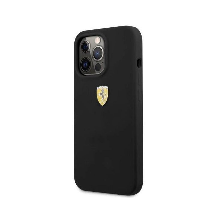 Ferrari FESSIHMP13LBK iPhone 13 Pro / 13 6.1 juodos/juodos spalvos deklas Silikoninis MagSafe