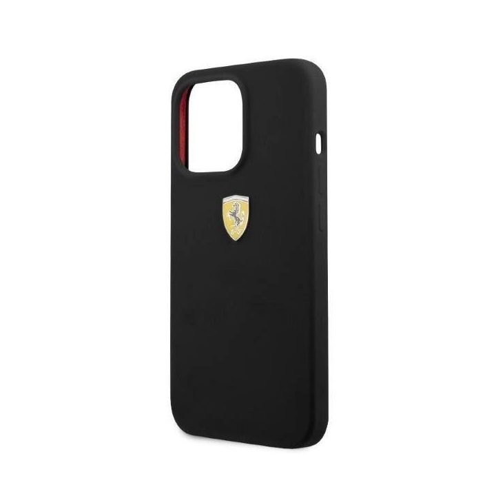Ferrari FESSIHMP13LBK iPhone 13 Pro / 13 6.1 juodos/juodos spalvos deklas Silikoninis MagSafe