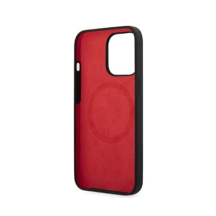 Ferrari FESSIHMP13LBK iPhone 13 Pro / 13 6.1 juodos/juodos spalvos deklas Silikoninis MagSafe