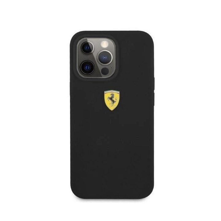 Ferrari FESSIHMP13XBK iPhone 13 Pro Max 6.7 juodos/juodos spalvos deklas Silikoninis MagSafe