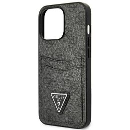 Guess GUHCP13LP4TPK iPhone 13 Pro / 13 6.1 juodas/juodas deklas 4G Triangle Logo Cardslot