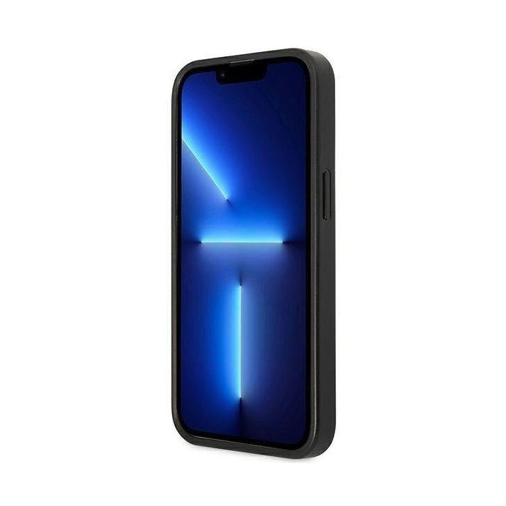 Guess GUHCP13LP4TPK iPhone 13 Pro / 13 6.1 juodas/juodas deklas 4G Triangle Logo Cardslot