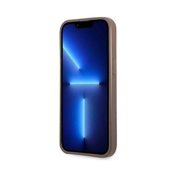 Guess 4G Triangle Logo Cardslot dėklas iPhone 13 Pro / 13 - rudas