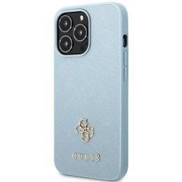 Guess Saffiano 4G mažas metalinis logotipas iPhone 13 Pro / 13 - mėlyna