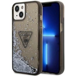 Guess GUHCP14SLFCTPK iPhone 14 6.1 juodos/juodos spalvos deklas Liquid Glitter Palm Collection