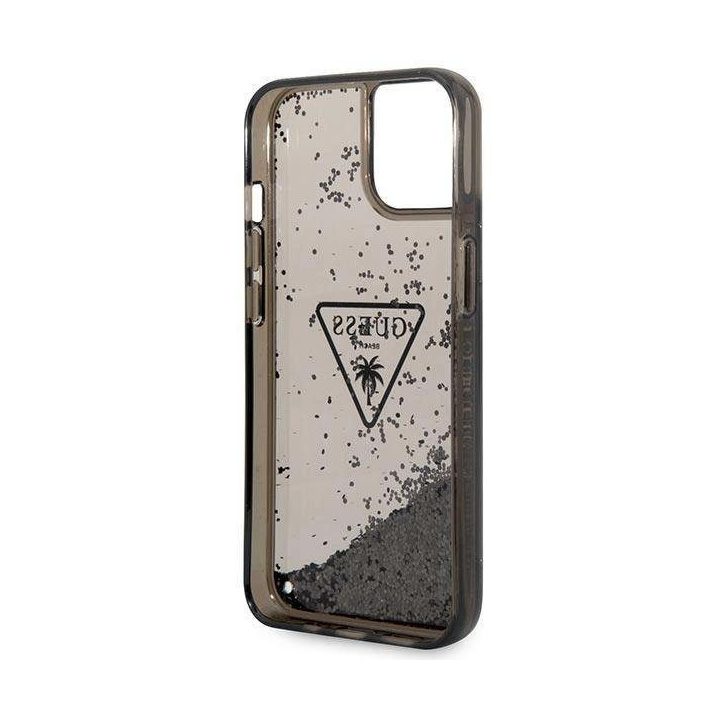 Guess GUHCP14SLFCTPK iPhone 14 6.1 juodos/juodos spalvos deklas Liquid Glitter Palm Collection