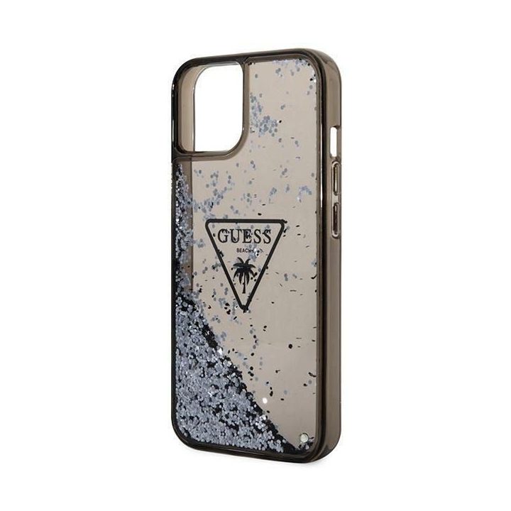 Guess GUHCP14SLFCTPK iPhone 14 6.1 juodos/juodos spalvos deklas Liquid Glitter Palm Collection