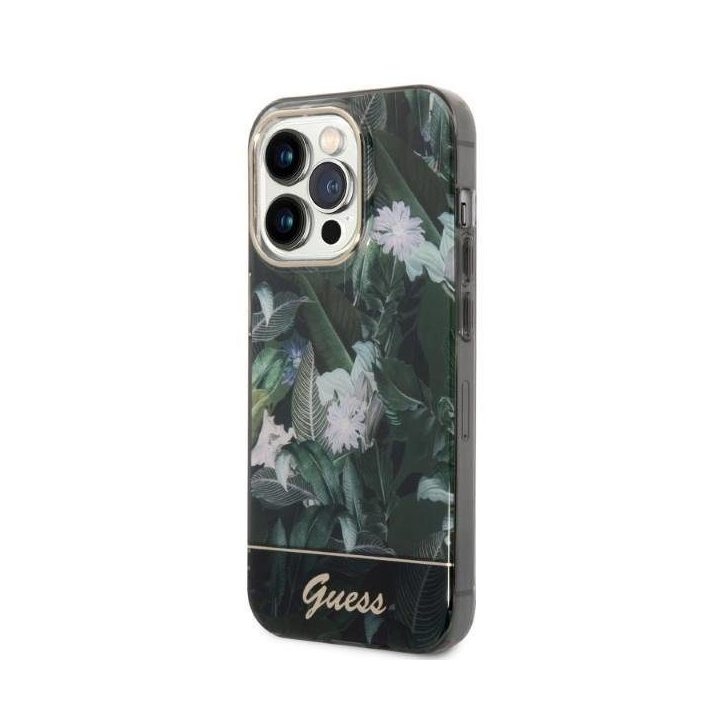 Guess Jungle Collection kolekcija iPhone 14 Pro Max - žalia spalva
