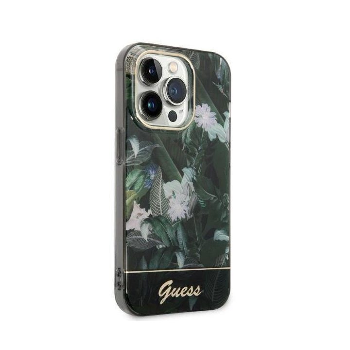 Guess Jungle Collection kolekcija iPhone 14 Pro Max - žalia spalva