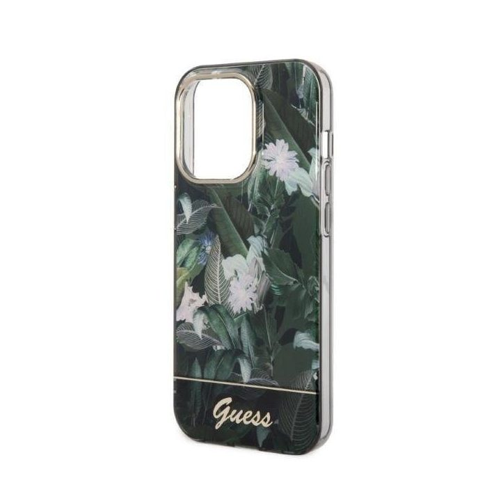 Guess Jungle Collection kolekcija iPhone 14 Pro Max - žalia spalva