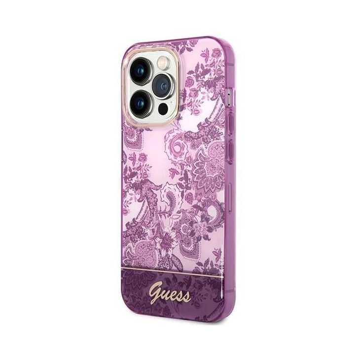 Guess Porcelain Collection kolekcija iPhone 14 Pro Max - fuksjė