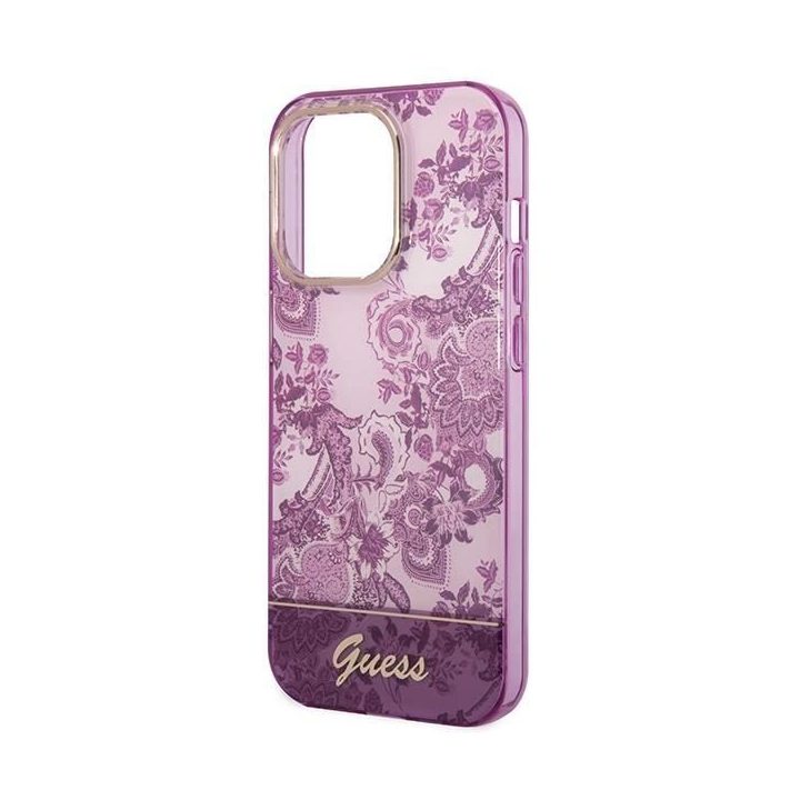Guess Porcelain Collection kolekcija iPhone 14 Pro Max - fuksjė