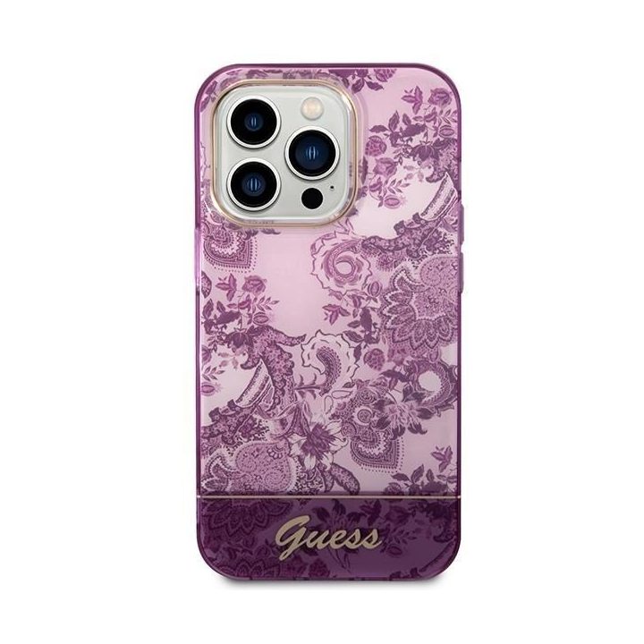Guess Porcelain Collection kolekcija iPhone 14 Pro Max - fuksjė