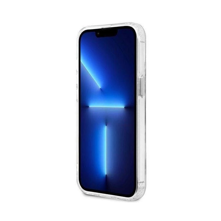Guess metalinių kontūrų MagSafe dėklas iPhone 13 Pro / iPhone 13 - Sidabrinis