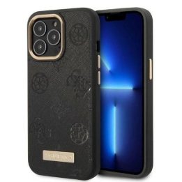 Guess GUHMP13LSAPSTK iPhone 13 Pro / 13 6.1 juodos/juodos spalvos deklas Peony Logo Plate MagSafe